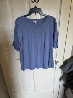 Maurices Blue Puff Sleeve  Top Size XL